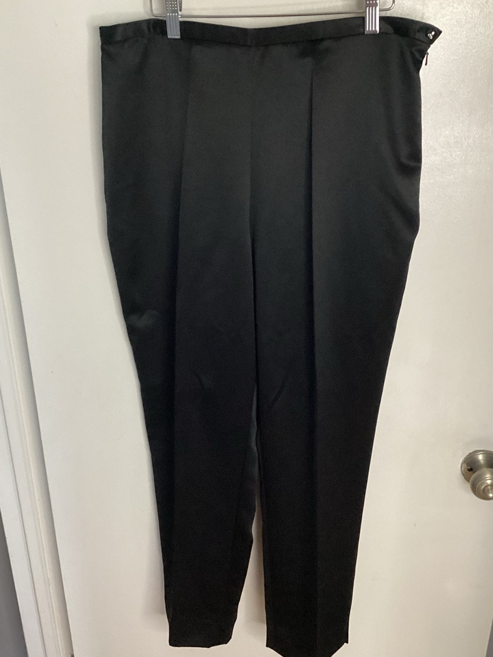 Black High-Waist Tailored Satin Dress Pants 16